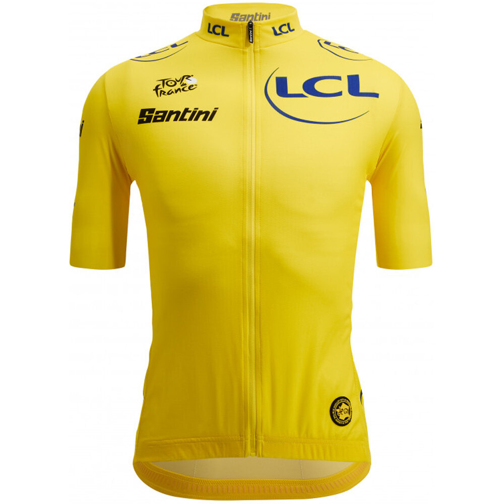 Santini maillot manga corta hombre Overall leader jersey - Tour de France Fan Line vista frontal