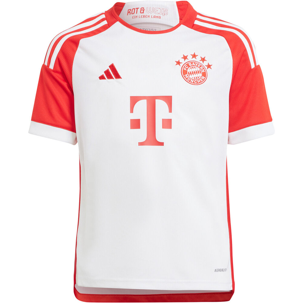 adidas camiseta de fútbol oficiales niño B.MUNICH 24 H JSY Y BLRO vista frontal