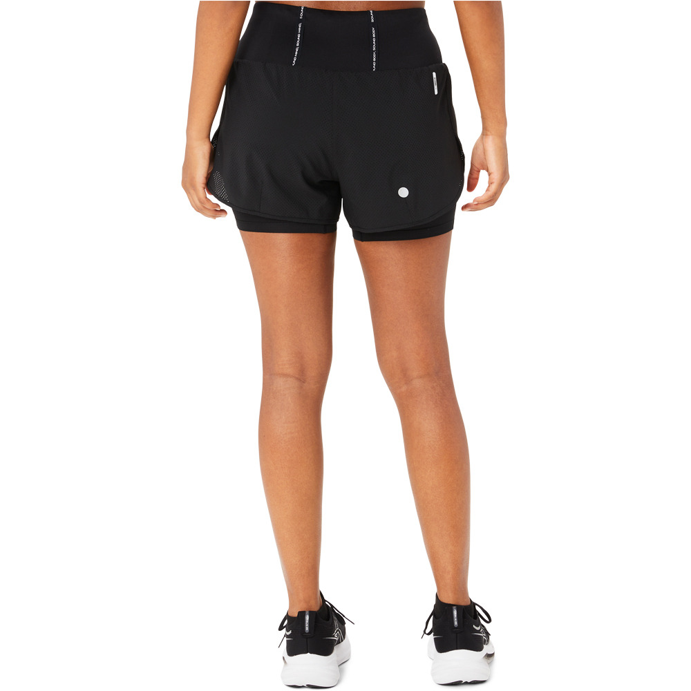 Asics pantalones cortos trail running mujer ROAD 2-N-1 3.5IN SHORT vista trasera