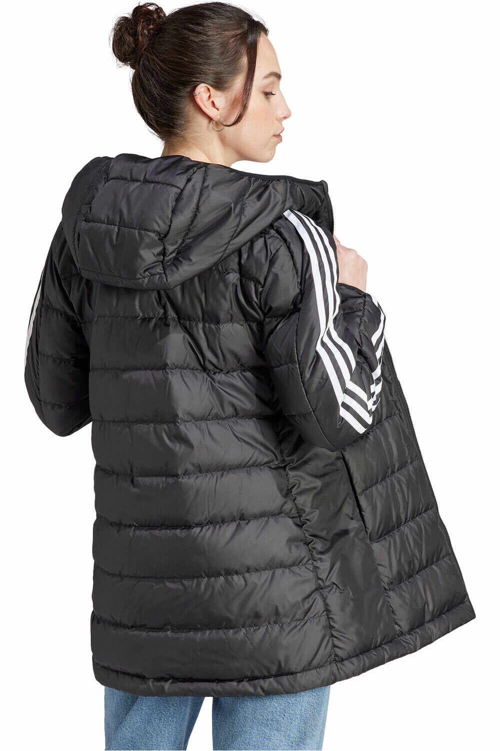 adidas chaquetas mujer W ESS 3S L D HP vista trasera