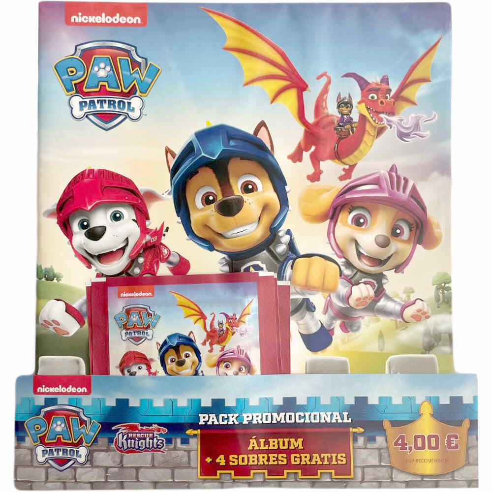 Panini colecciona d.equipo Starter Pack lbum+4 sobres Paw Patrol 8 vista frontal