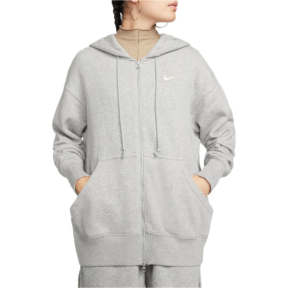 Nike sudadera mujer W NSW PHNX FLC FZ OS HOODIE vista frontal