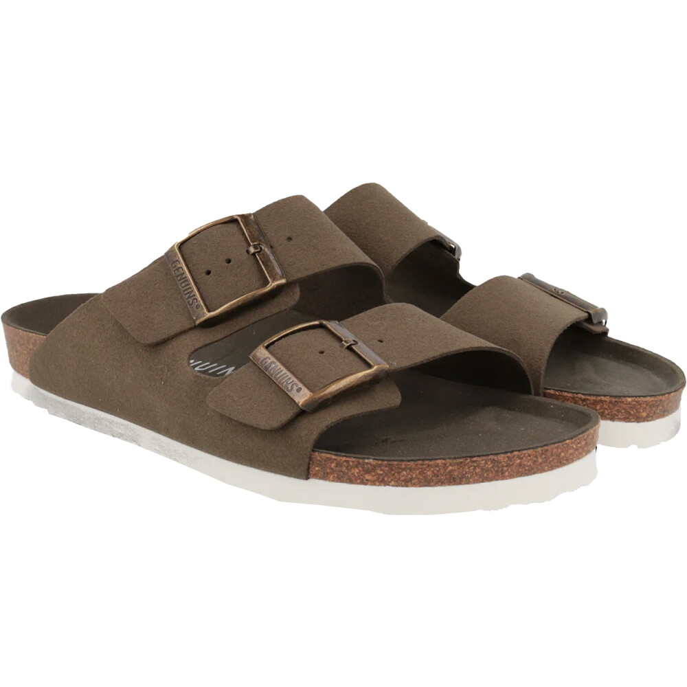 Genuins zueco mujer HAWAII VEGAN KAKI lateral interior