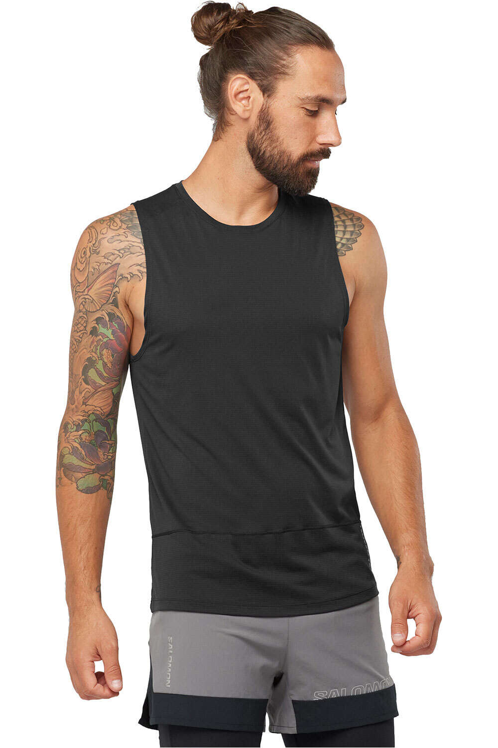 Salomon camisetas trail running tirantes hombre CROSS RUN TANK M vista frontal