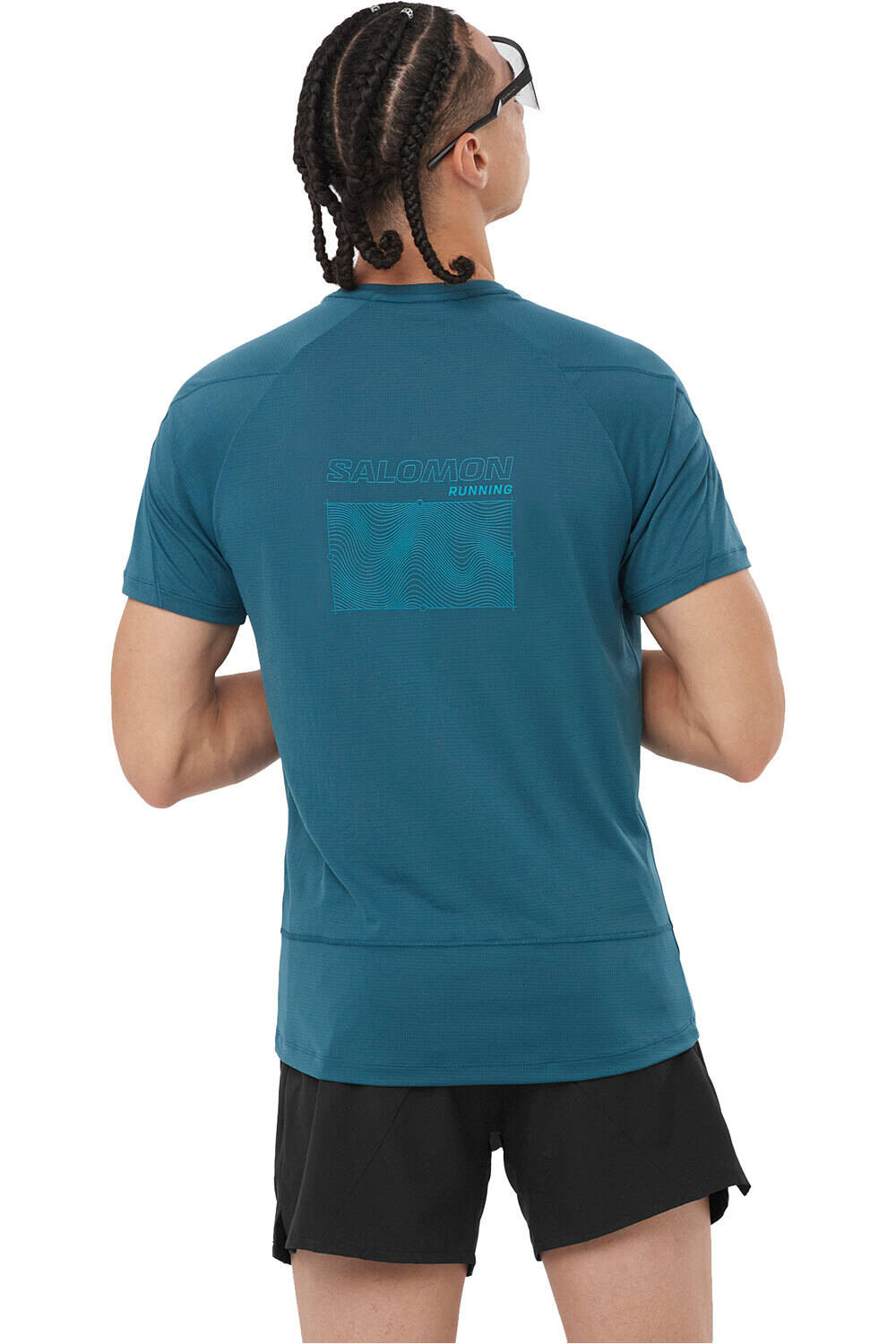 Salomon camisetas trail running manga corta hombre CROSS RUN SS TEE GFX M vista trasera