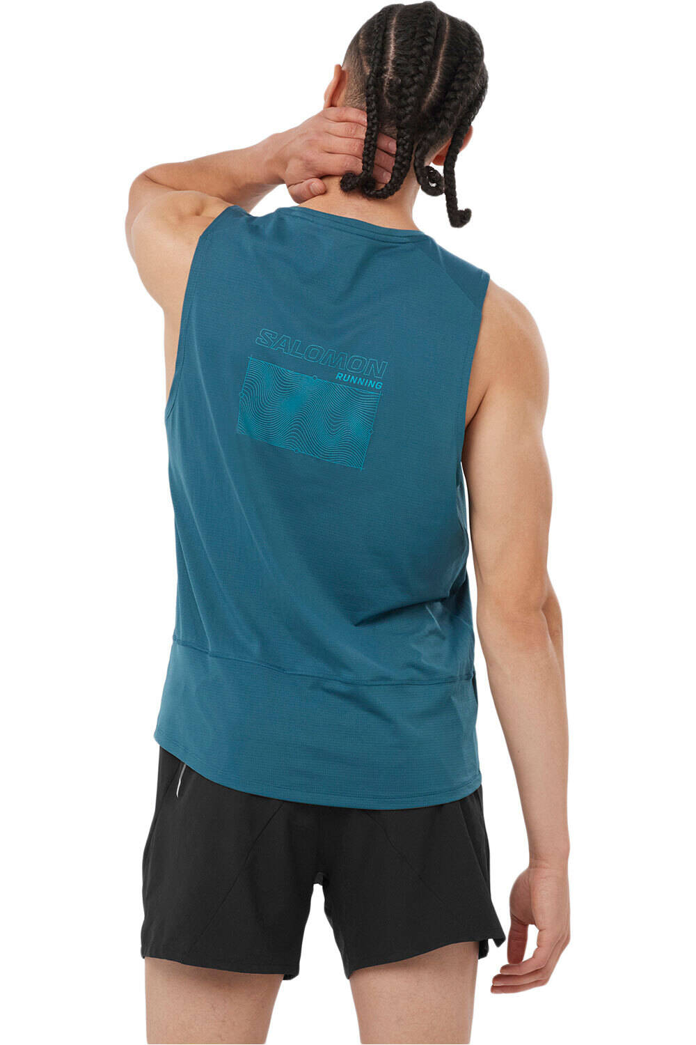 Salomon camisetas trail running tirantes hombre CROSS RUN TANK GFX M vista trasera