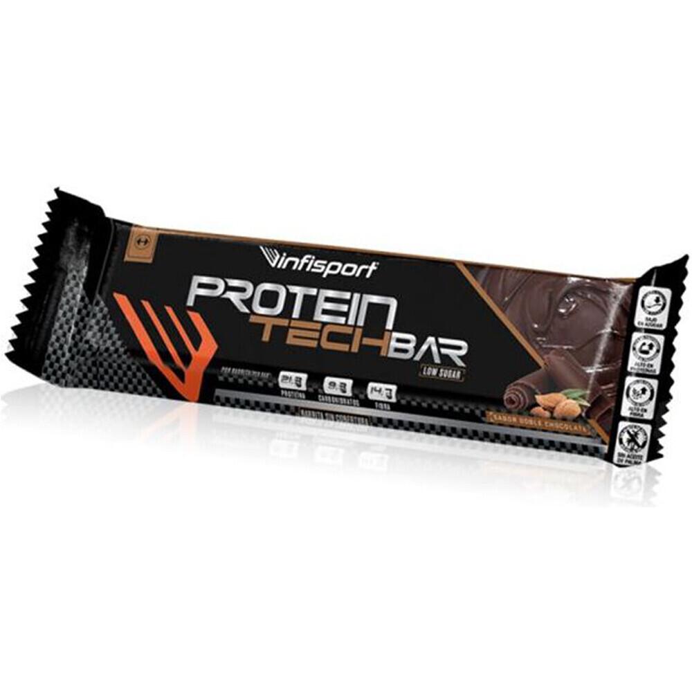 Infisport barritas energéticas PROTEIN BAR 40 gr Choco-Choco BIOD vista frontal