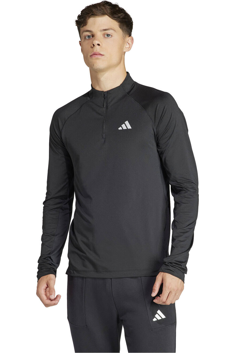 adidas sudaderas deportivas hombre GYM+ 1/4ZIP vista frontal