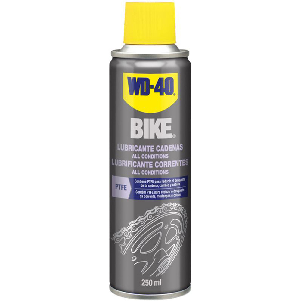 Wd40 aceites y lubricante bicicleta SPRAY LUBRIC.CADENA CL.SECO/HUMEDO 250ml vista frontal