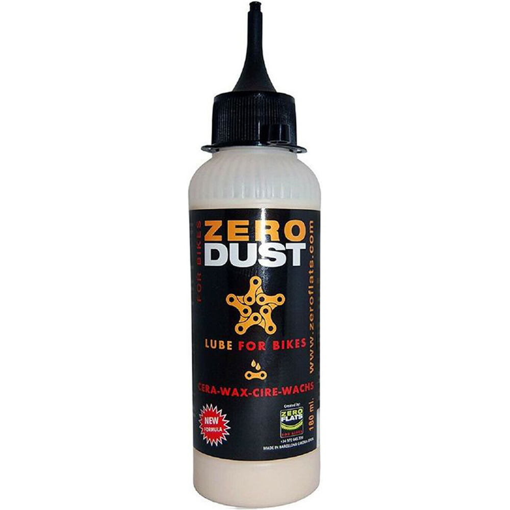 Zeroflats aceites y lubricante bicicleta CERA LUBRICANTE CADENA ZERO DUST 180ml vista frontal