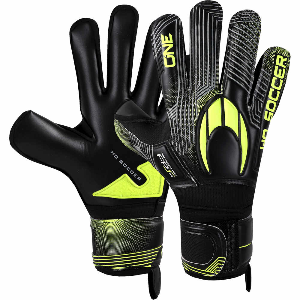 Ho Soccer guantes portero infantil ONE FL PROTEK BLADE BLACK vista frontal