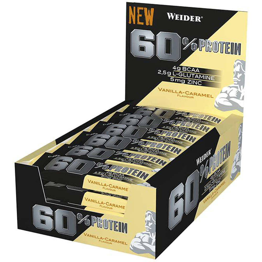 Weider barritas energéticas 60% Protein Bar vista frontal